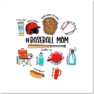 Baseball Mom Game Day Posters and Art